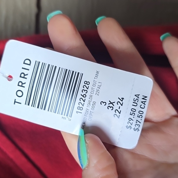 Torrid Foxy One Shoulder Cut Out Tank 3x Red Rust New - Picture 7 of 11